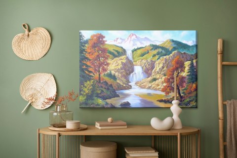 Obraz Na Płótnie Jesienny Wodospad Jak Malowany Canvas 120x80 LB-1573-C120-80