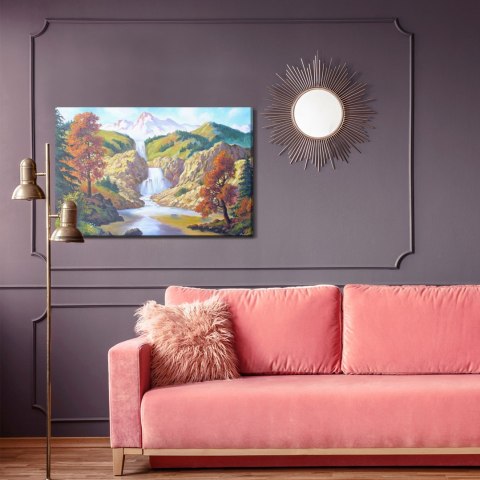 Obraz Na Płótnie Jesienny Wodospad Jak Malowany Canvas Naturalny 100x70 LB-1573-NC100-70