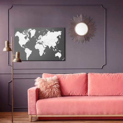 Obraz Na Płótnie Klasyczna Mapa Świata Canvas Naturalny 100x70 LB-1381-NC100-70