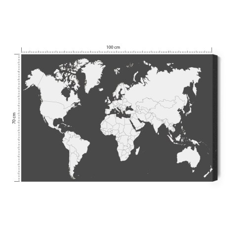 Obraz Na Płótnie Klasyczna Mapa Świata Canvas Naturalny 100x70 LB-1381-NC100-70