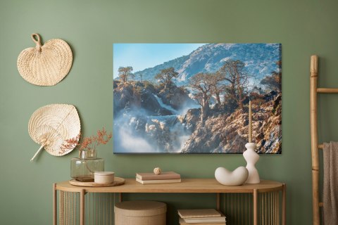 Obraz Na Płótnie Drzewa Przy Wodospadzie Canvas 120x80 LB-1569-C120-80