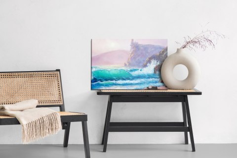 Obraz Na Płótnie Akwarelowe Fale Na Brzegu Morza Canvas 120x80 LB-564-C120-80