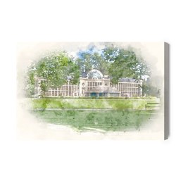 Obraz Na Płótnie Akwarelowe Łazienki Królewskie Canvas 120x80 LB-769-C120-80