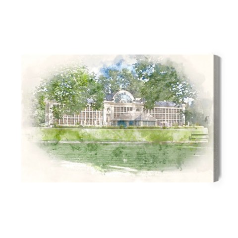 Obraz Na Płótnie Akwarelowe Łazienki Królewskie Canvas Naturalny 100x70 LB-769-NC100-70
