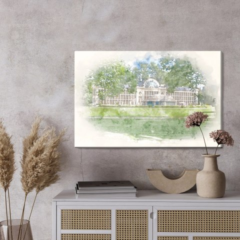 Obraz Na Płótnie Akwarelowe Łazienki Królewskie Canvas Naturalny 100x70 LB-769-NC100-70