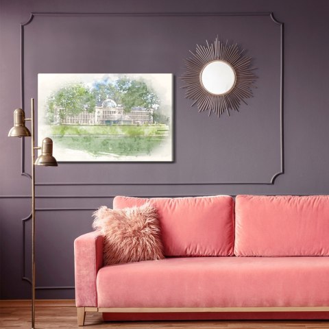 Obraz Na Płótnie Akwarelowe Łazienki Królewskie Canvas Naturalny 100x70 LB-769-NC100-70