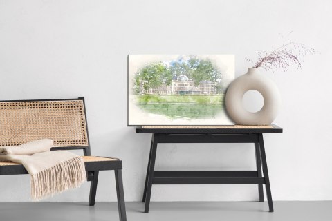 Obraz Na Płótnie Akwarelowe Łazienki Królewskie Canvas Naturalny 100x70 LB-769-NC100-70