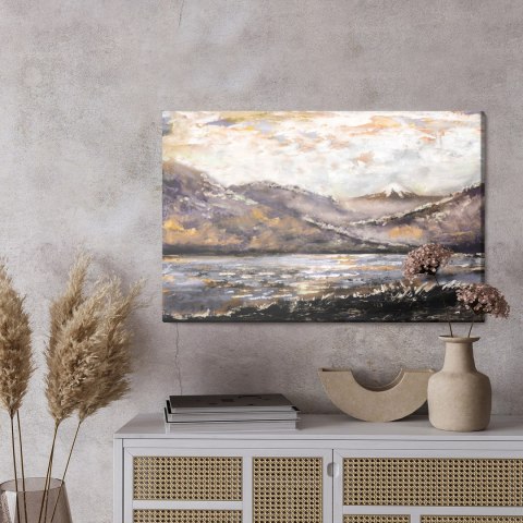 Obraz Na Płótnie Abstrakcyjny Krajobraz Górski Canvas Naturalny 100x70 LB-1026-NC100-70