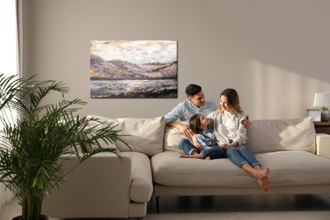 Obraz Na Płótnie Abstrakcyjny Krajobraz Górski Canvas Naturalny 100x70 LB-1026-NC100-70