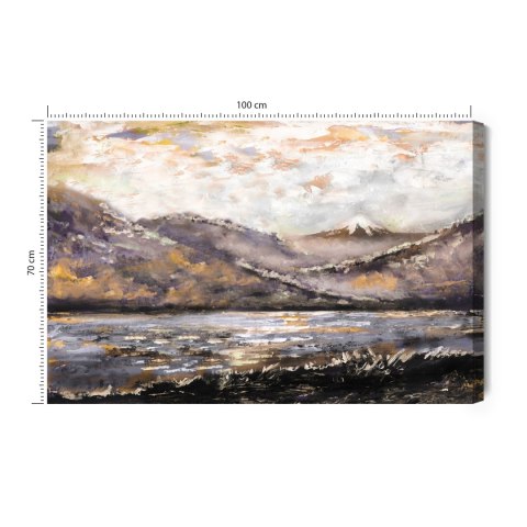 Obraz Na Płótnie Abstrakcyjny Krajobraz Górski Canvas Naturalny 100x70 LB-1026-NC100-70