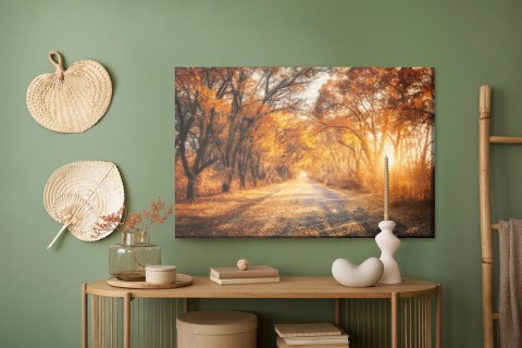Obraz Na Płótnie Droga W Jesiennym Lesie 3D Canvas Naturalny 100x70 LB-1225-NC100-70