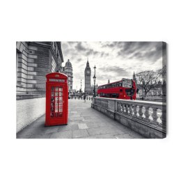 Obraz Na Płótnie Czerwona Budka Telefoniczna W Londynie Canvas Naturalny 120x80 LB-1308-NC120-80