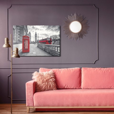 Obraz Na Płótnie Czerwona Budka Telefoniczna W Londynie Canvas Naturalny 120x80 LB-1308-NC120-80