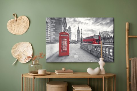 Obraz Na Płótnie Czerwona Budka Telefoniczna W Londynie Canvas Naturalny 120x80 LB-1308-NC120-80