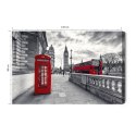 Obraz Na Płótnie Czerwona Budka Telefoniczna W Londynie Canvas Naturalny 120x80 LB-1308-NC120-80