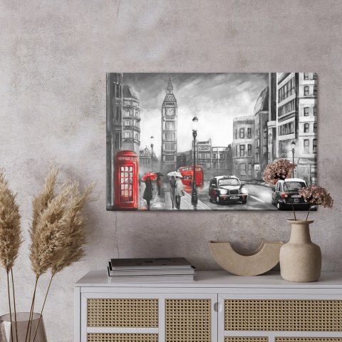 Obraz Na Płótnie Deszczowy Dzień W Londynie Canvas 120x80 LB-1301-C120-80
