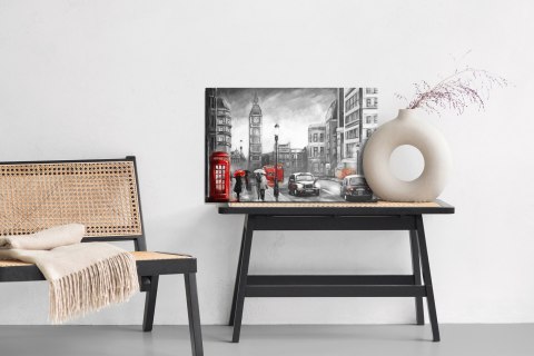 Obraz Na Płótnie Deszczowy Dzień W Londynie Canvas Naturalny 100x70 LB-1301-NC100-70