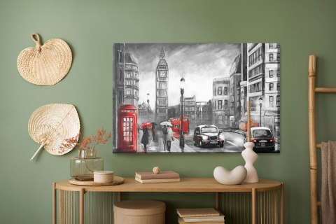 Obraz Na Płótnie Deszczowy Dzień W Londynie Canvas Naturalny 120x80 LB-1301-NC120-80