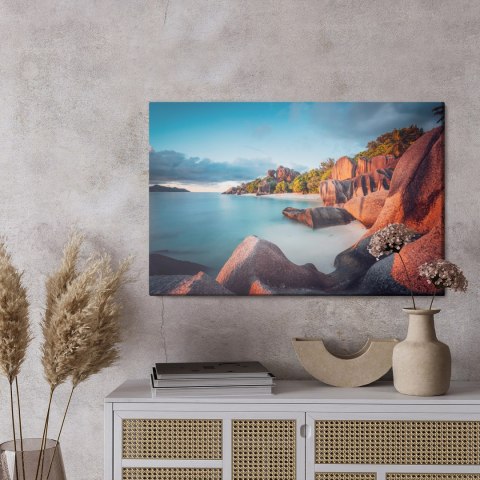 Obraz Na Płótnie Plaża Anse Source D'argent Canvas 120x80 LB-4506-C120-80