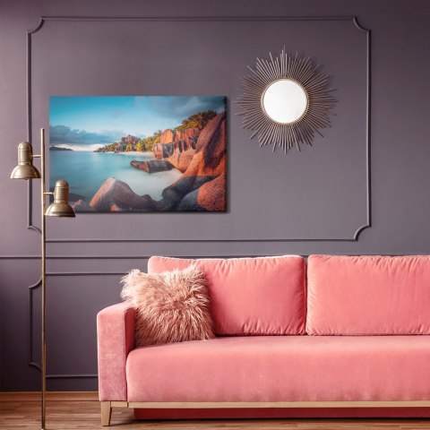 Obraz Na Płótnie Plaża Anse Source D'argent Canvas Naturalny 120x80 LB-4506-NC120-80