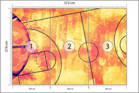 Fototapeta Abstrakcyjne Boisko Do Koszykówki Flizelina 312x219 FT-3161-VEXXL