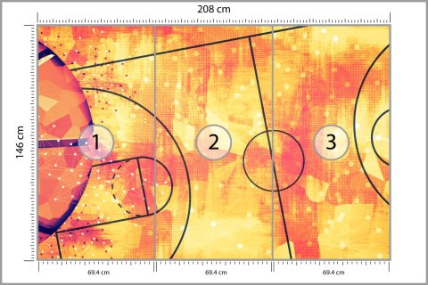 Fototapeta Abstrakcyjne Boisko Do Koszykówki Tapeta Samoprzylepna 208x146 FT-3161-SKXL