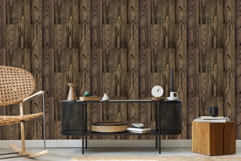 Tapeta Ciemne Pionowe Deski Drewniane Flizelina 53x1000 TR-1207-VER-53