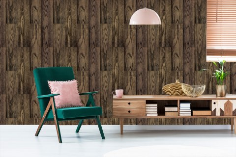 Tapeta Ciemne Pionowe Deski Drewniane Flizelina 53x1000 TR-1207-VER-53