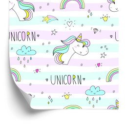 Tapeta Dla Dzieci - Jednorożce, Chmurki I Tęcze Flizelina 53x1000 TR-1225-VER-53