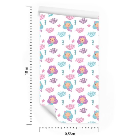 Tapeta Bajkowa Syreny Do Pokoju Dziecka Flizelina 53x1000 TR-1787-VER-53