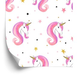 Tapeta Dla Dzieci - Jednorożce I Gwiazdki Flizelina 53x1000 TR-1137-VER-53