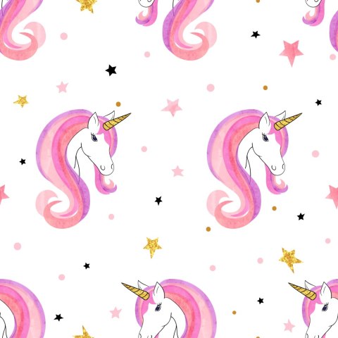 Tapeta Dla Dzieci - Jednorożce I Gwiazdki Flizelina 53x1000 TR-1137-VER-53