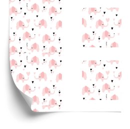 Tapeta Dla Dzieci - Słoniki I Serduszka Flizelina 53x1000 TR-560-VER-53