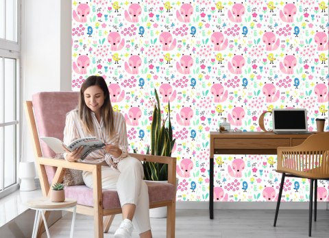 Tapeta Dla Dzieci - Wesołe Liski I Ptaszki Flizelina 53x1000 TR-887-VER-53