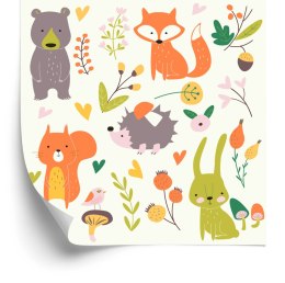Tapeta Dla Dzieci - Wesołe Zwierzęta Leśne Flizelina 53x1000 TR-2980-VER-53