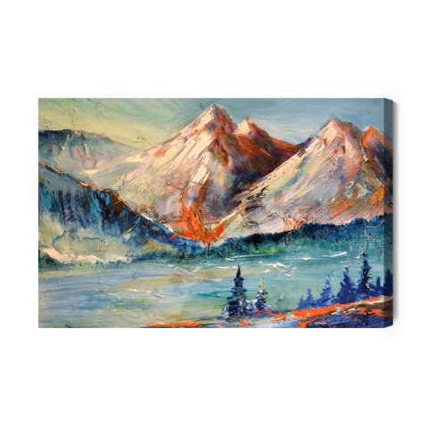Obraz Na Płótnie Abstrakcyjny Malunek Gór Canvas 120x80 LB-1033-C120-80