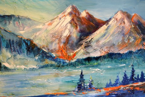 Obraz Na Płótnie Abstrakcyjny Malunek Gór Canvas 120x80 LB-1033-C120-80