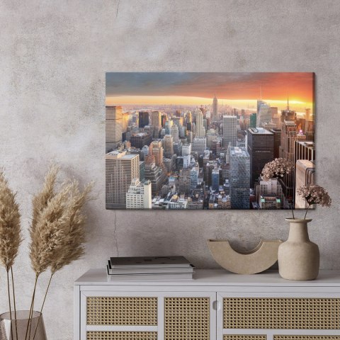 Obraz Na Płótnie Budynki Nowego Jorku Canvas Naturalny 120x80 LB-116-NC120-80