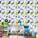Tapeta Dla Dzieci - Kolorowe Kotki - Styl Skandynawski Flizelina 53x1000 TR-395-VER-53