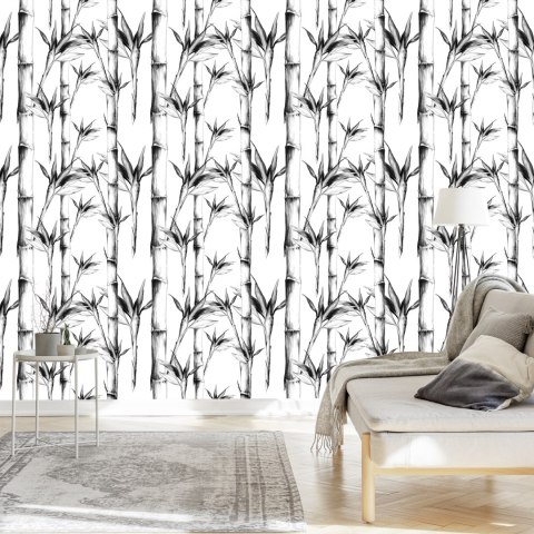 Tapeta Czarno-Biały Bambusowy Las Flizelina 53x1000 TR-3700-VER-53