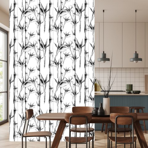 Tapeta Czarno-Biały Bambusowy Las Flizelina 53x1000 TR-3700-VER-53