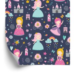 Tapeta Dla Dzieci Tęcza Chmury Księżniczki Z Bajki Flizelina 53x1000 TR-2143-VER-53