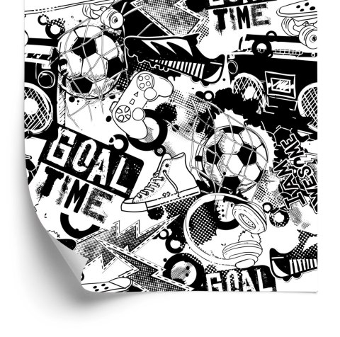 Tapeta Piłki, Głośniki I Trampki Flizelina 53x1000 TR-6045-VER-53