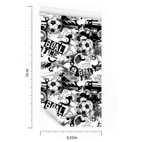 Tapeta Piłki, Głośniki I Trampki Flizelina 53x1000 TR-6045-VER-53