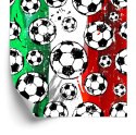 Tapeta Piłki Na Tle Włoskich Barw Flizelina 53x1000 TR-6050-VER-53