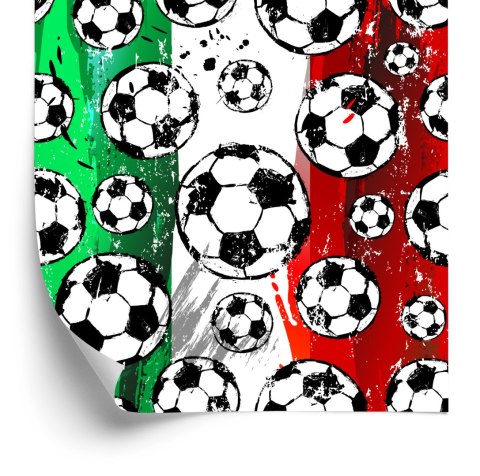 Tapeta Piłki Na Tle Włoskich Barw Flizelina 53x1000 TR-6050-VER-53
