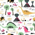 Tapeta Dinozaury, Wulkany, Liście, Pokój Chłopca Flizelina 53x1000 TR-1447-VER-53