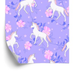 Tapeta Dla Dzieci - Jednorożce I Kwiaty Flizelina 53x1000 TR-181-VER-53