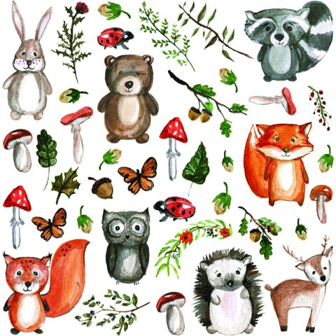 Tapeta Dla Dzieci - Leśne Zwierzątka I Przyjaciele Flizelina 53x1000 TR-3118-VER-53