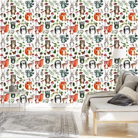 Tapeta Dla Dzieci - Leśne Zwierzątka I Przyjaciele Flizelina 53x1000 TR-3118-VER-53